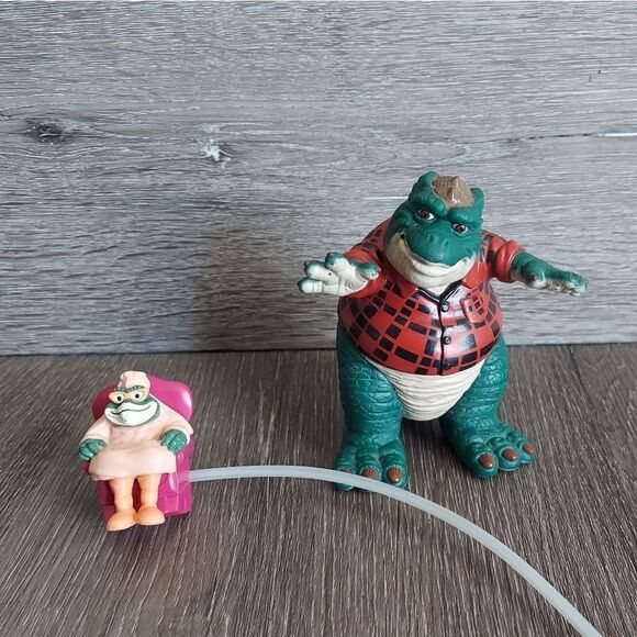 Vintage 90s Dinosaurs TV Show Earl Sinclair & Ethyl Phillips Hinkleman Figures - Picture 1 of 5